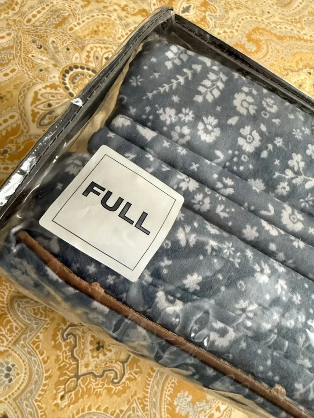 Cuddl Duds Heavyweight Flannel Blue Floral Full Size Sheet Set - NIP